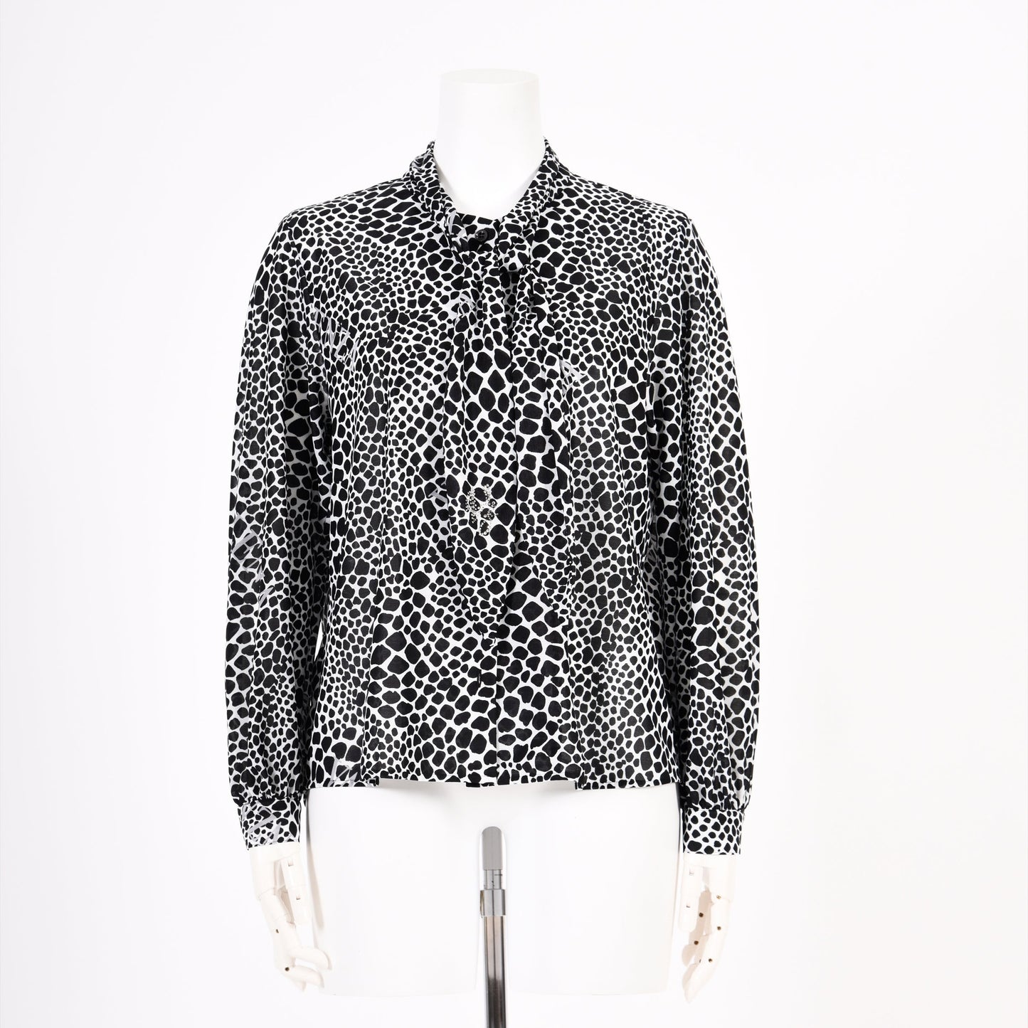 アニマル柄プリント リボンタイ ブラウス　VALENZA　5151602