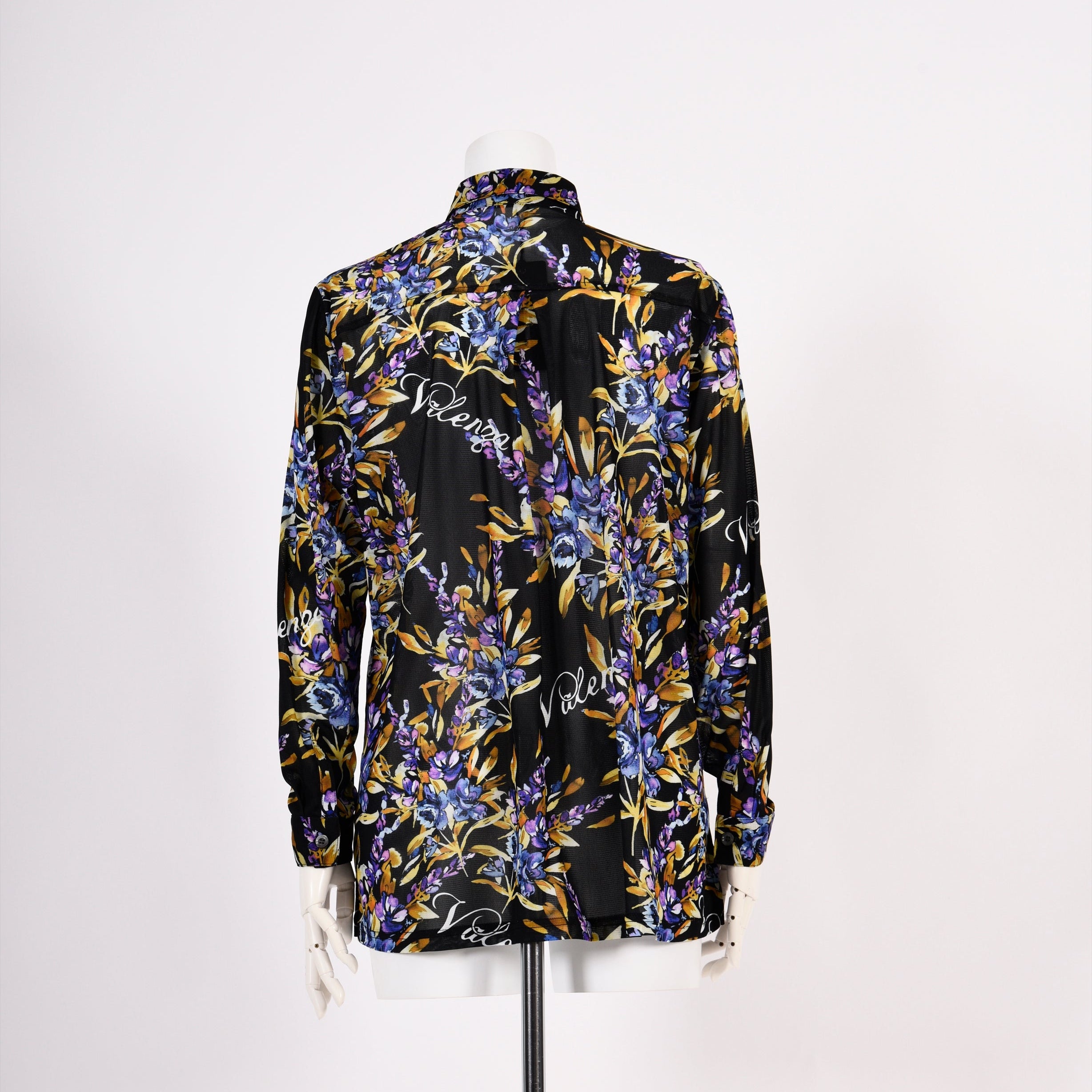 ポリエステル フラワープリント フレンチスリーブブラウス