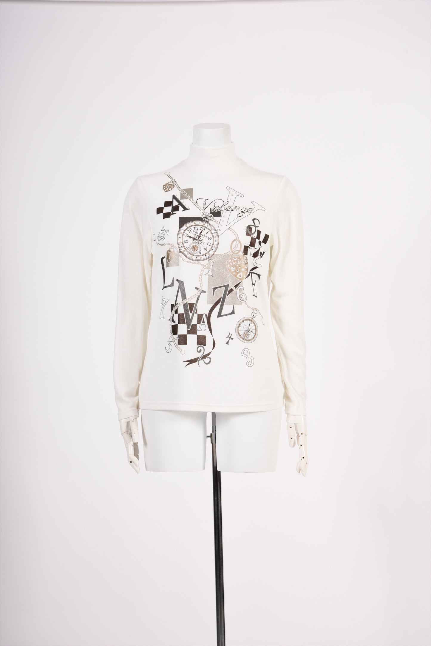 【Lサイズ】フロントモチーフ ハイネックカットソー　VALENZA　5552515