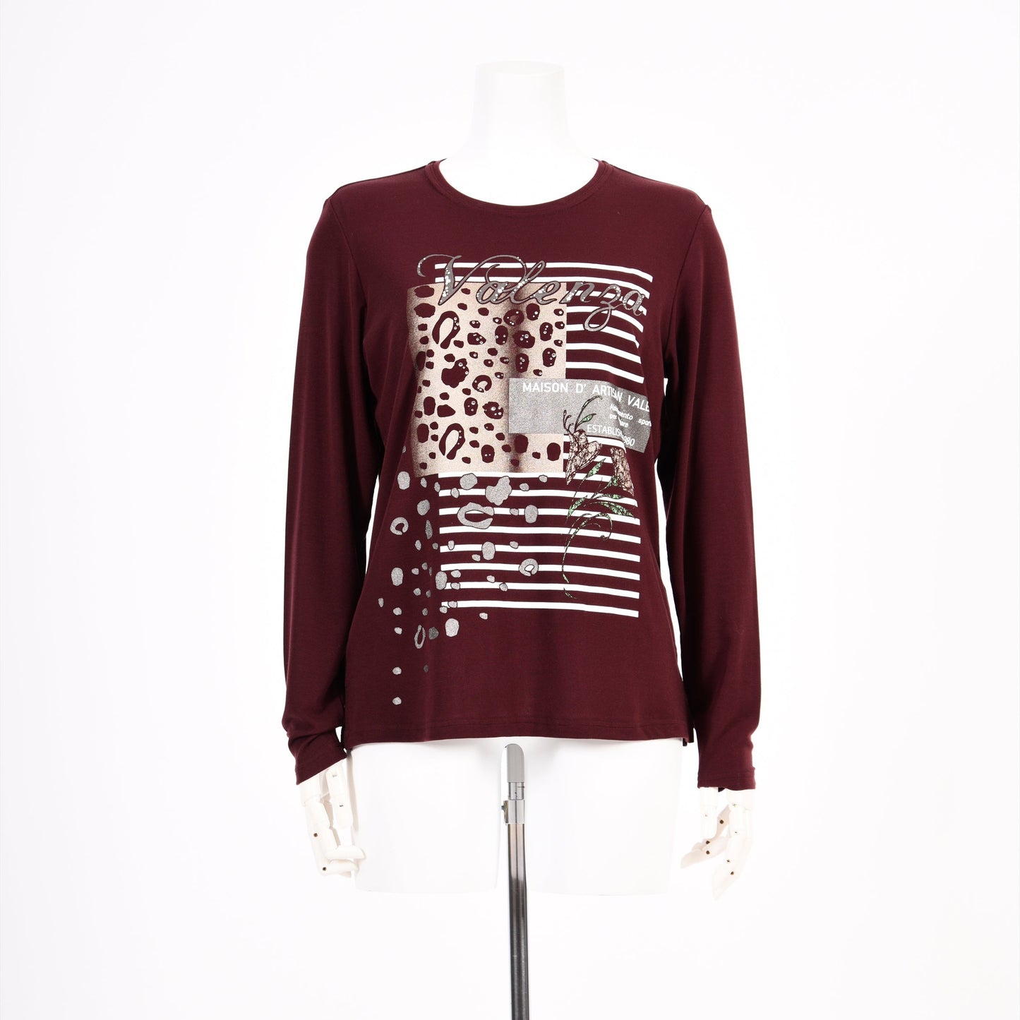 ヒョウ柄×ボーダー　プリントカットソー　VALENZA　5152607