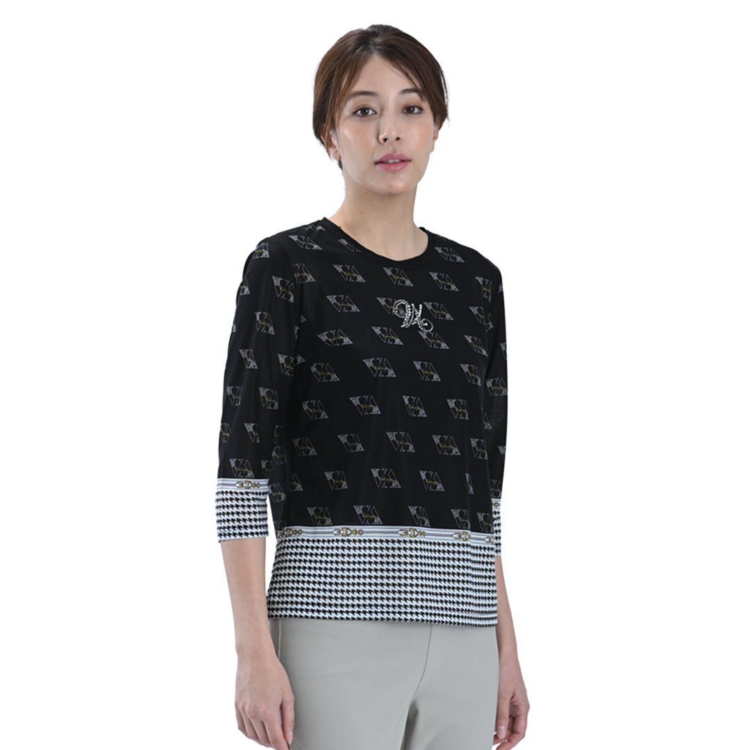 【Lサイズ】7分袖　ロゴプリントカットソー　VALENZA　5562315