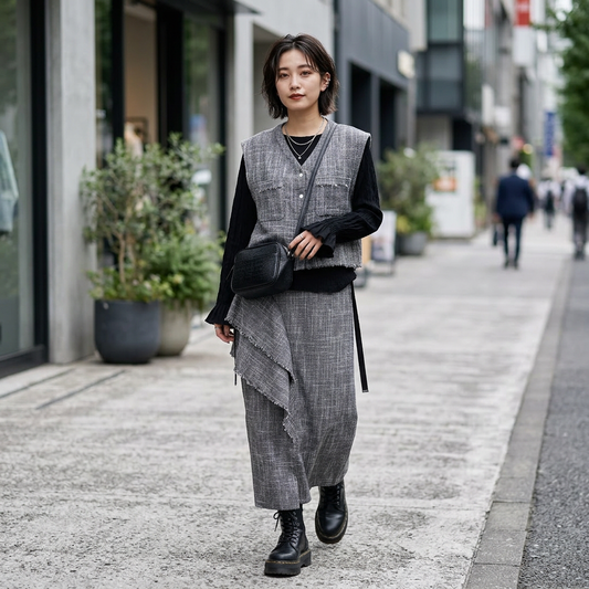 ツイード　ショートジレ　B DONNA　6057120