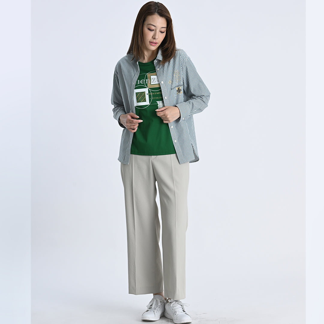 ストライプ　シャツブラウス　VALENZA　5151500