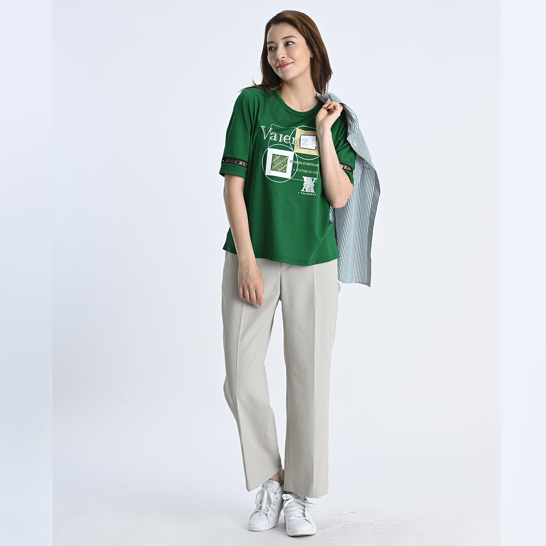 【Lサイズ】ストライプ　シャツブラウス　VALENZA　5551500