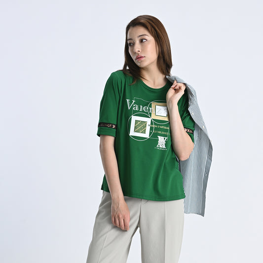 幾何学アートプリント　カットソー　VALENZA　5152528