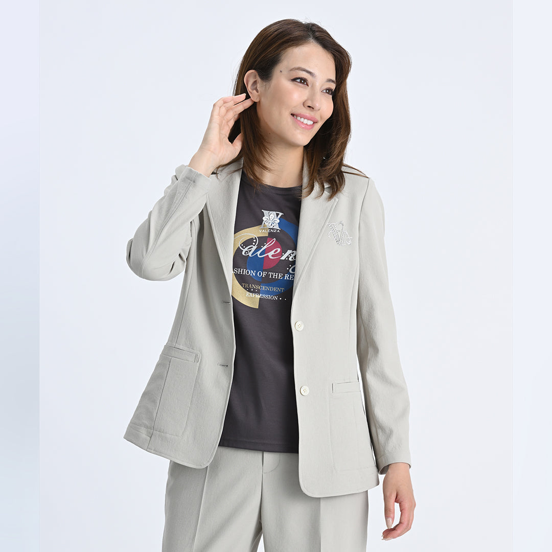 【セットアップ◎】ドライタッチ　テーラードジャケット　VALENZA　5157532