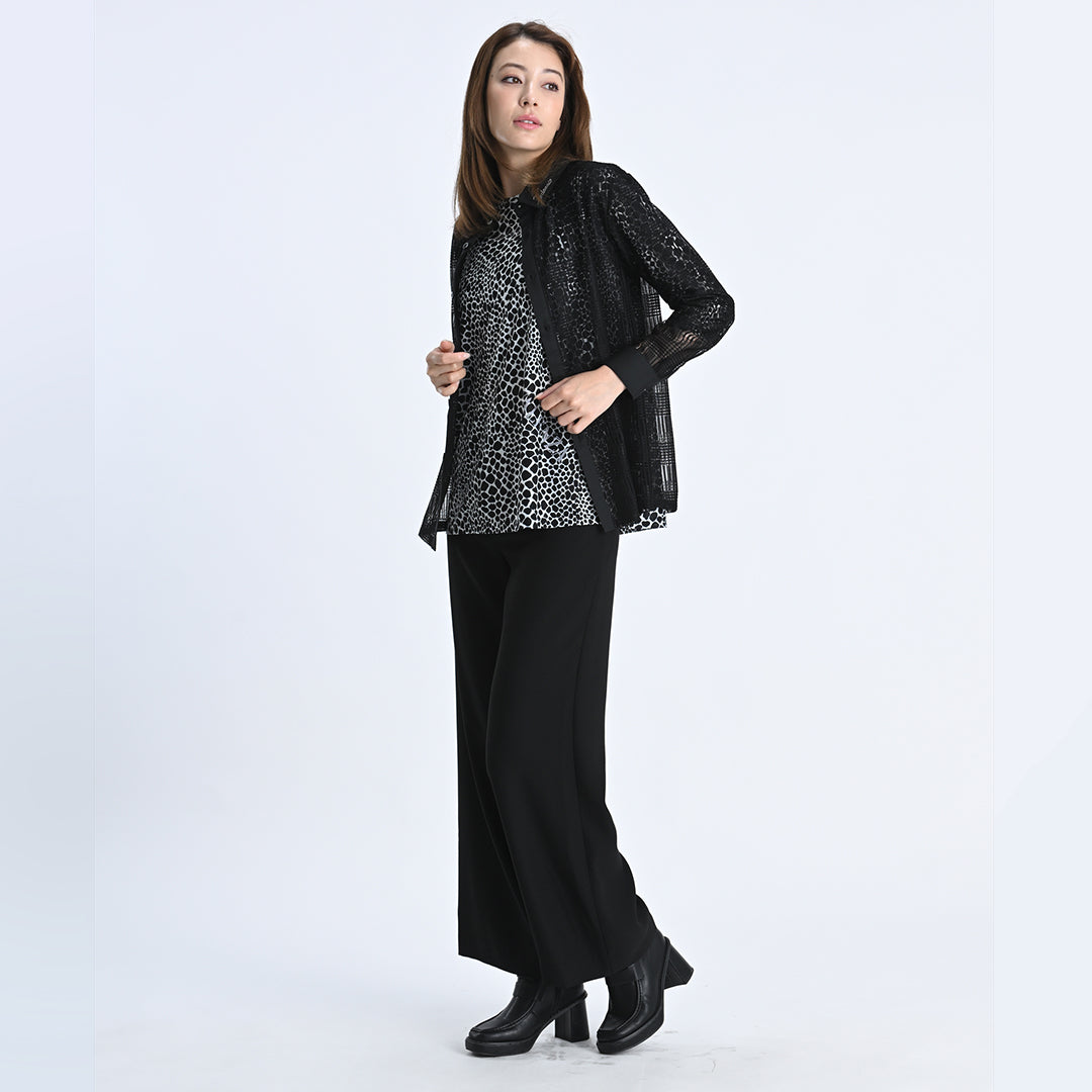 【 残り僅か 】シアーチェック　ブラウス　VALENZA　5151601