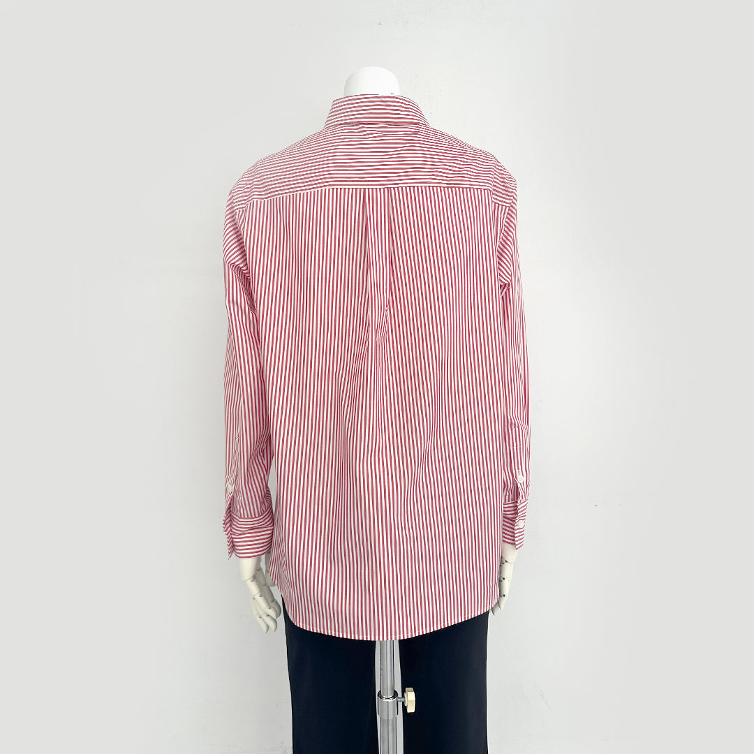 【Lサイズ】ストライプ　シャツブラウス　VALENZA　5551500