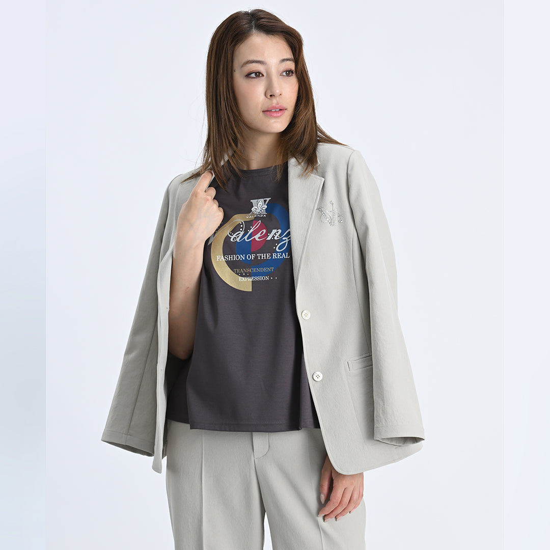 【Lサイズ】【幾何学】ブルズアイプリント　カットソー　VALENZA　5552530