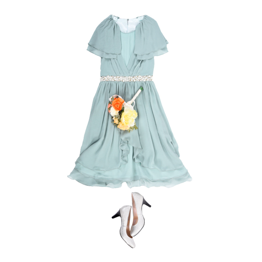 Pleated dress with flower belt Dear Princess 