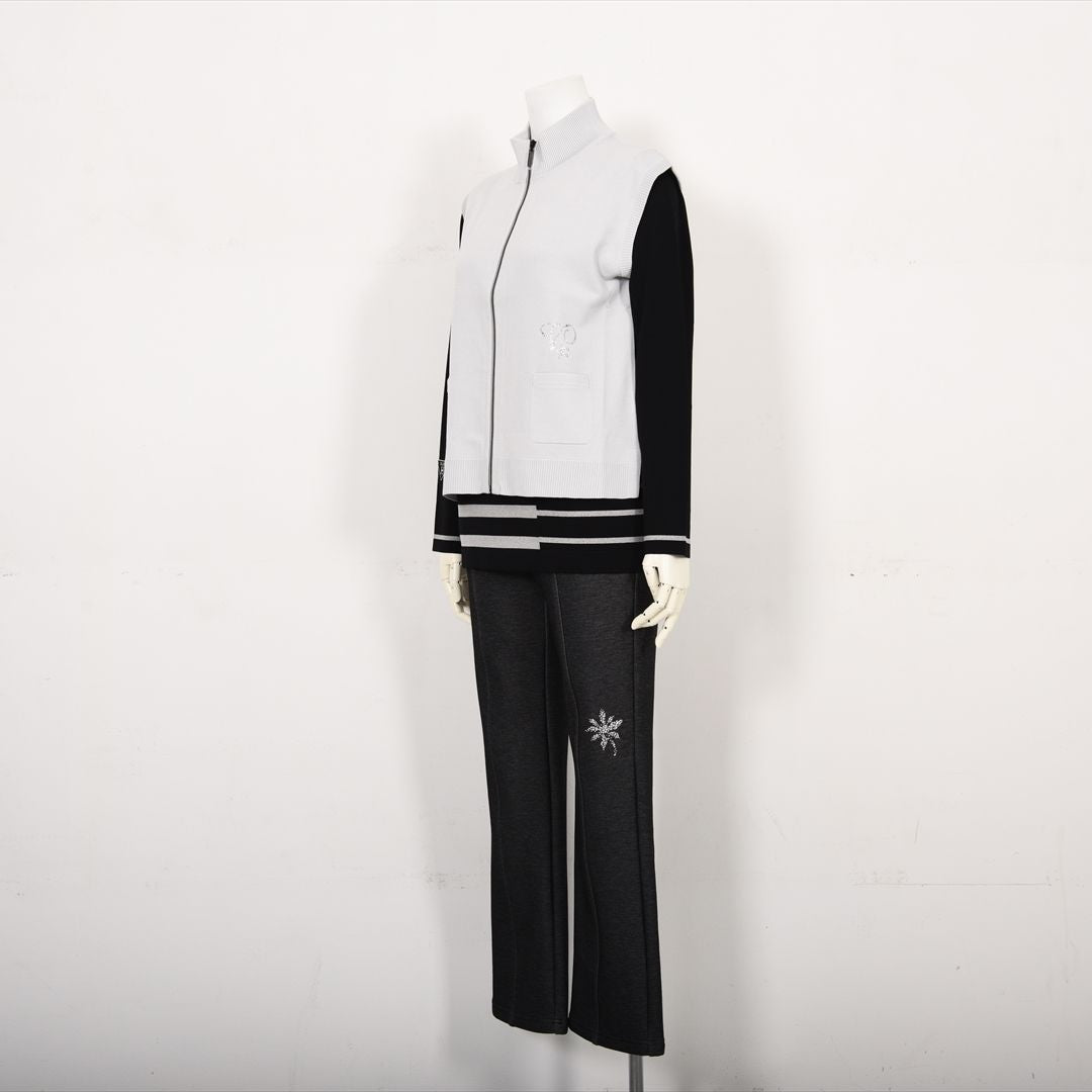 【Lサイズ】フルジップ　ニットベスト　VALENZA　5553600