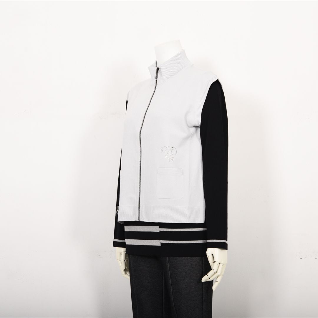 【Lサイズ】フルジップ　ニットベスト　VALENZA　5553600