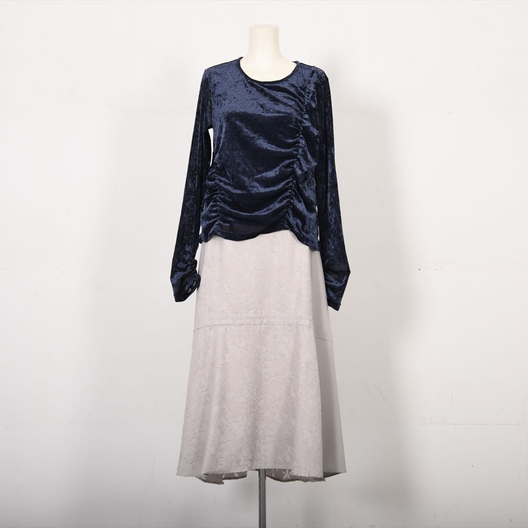 メッシュベロア　切り替えカットソー　B DONNA　6052113