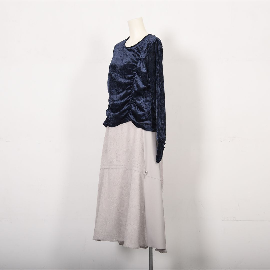 メッシュベロア　切り替えカットソー　B DONNA　6052113