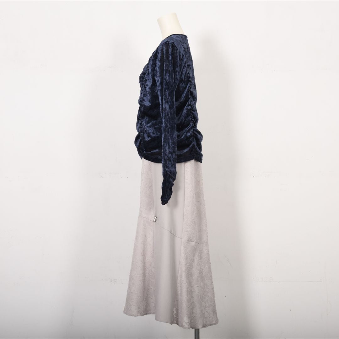 メッシュベロア　切り替えカットソー　B DONNA　6052113