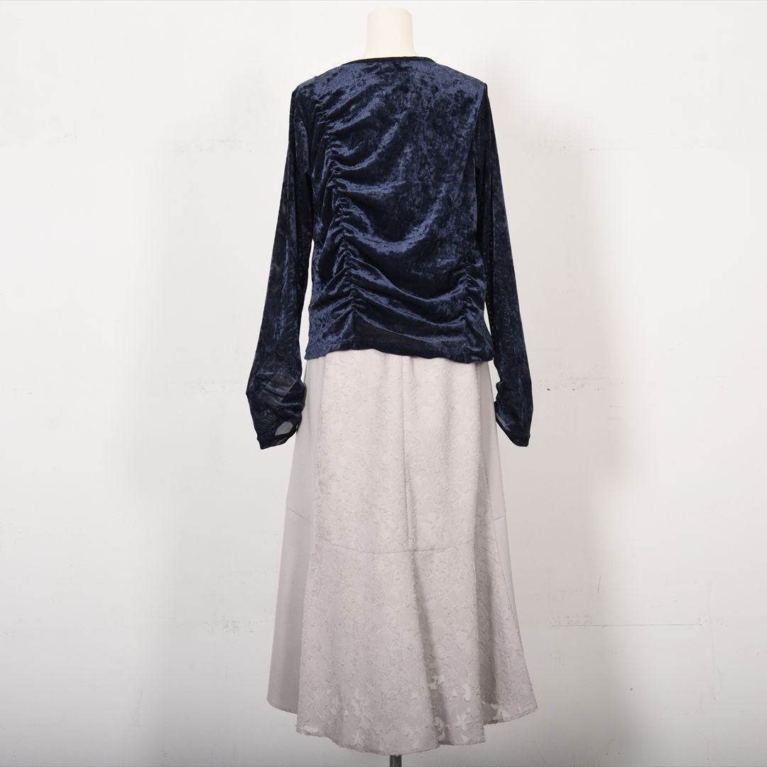 メッシュベロア　切り替えカットソー　B DONNA　6052113