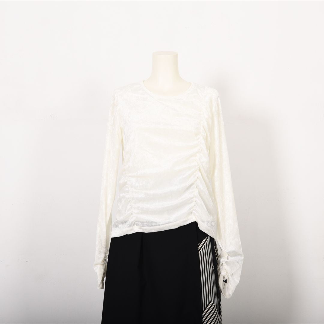 メッシュベロア　切り替えカットソー　B DONNA　6052113