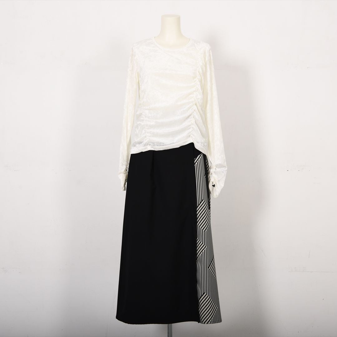 メッシュベロア　切り替えカットソー　B DONNA　6052113