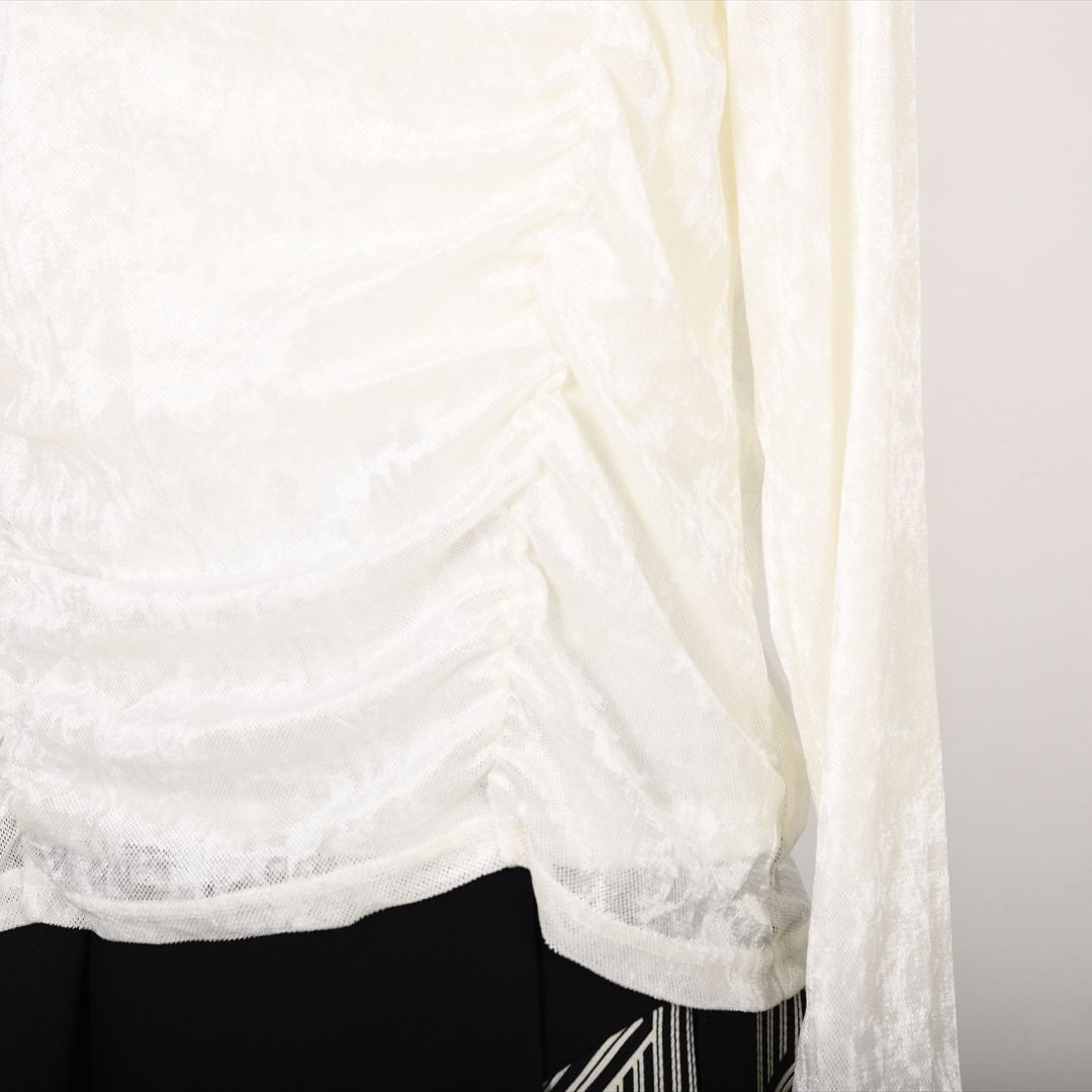 メッシュベロア　切り替えカットソー　B DONNA　6052113