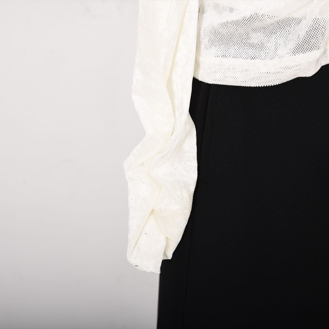 メッシュベロア　切り替えカットソー　B DONNA　6052113