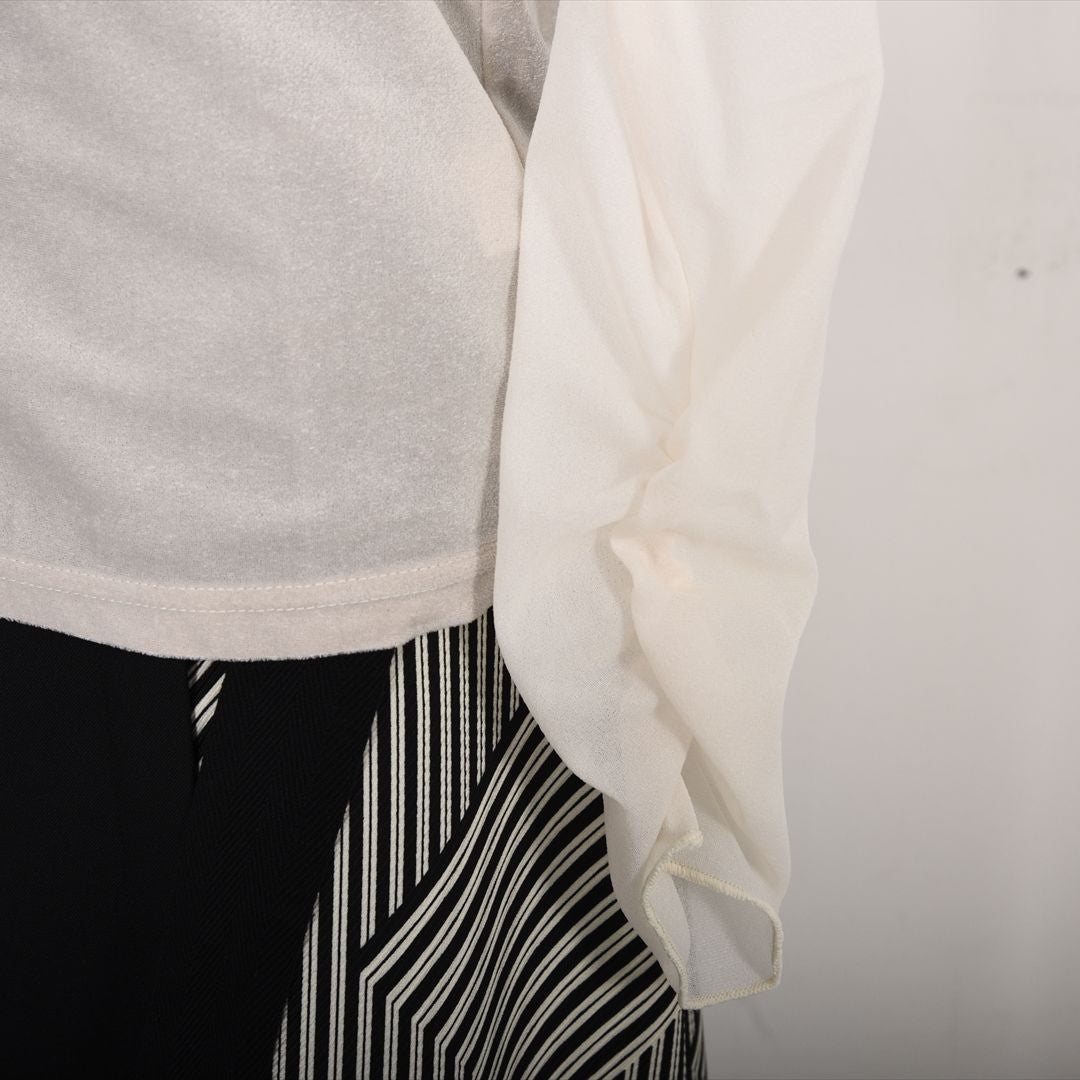 シアーベロア　切り替えカットソー　B DONNA　6052108