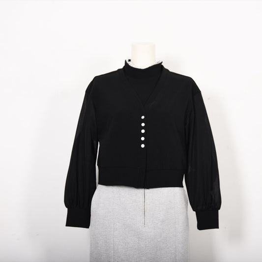 シアー袖Vネックカーディガン　Dear Princess　3051307