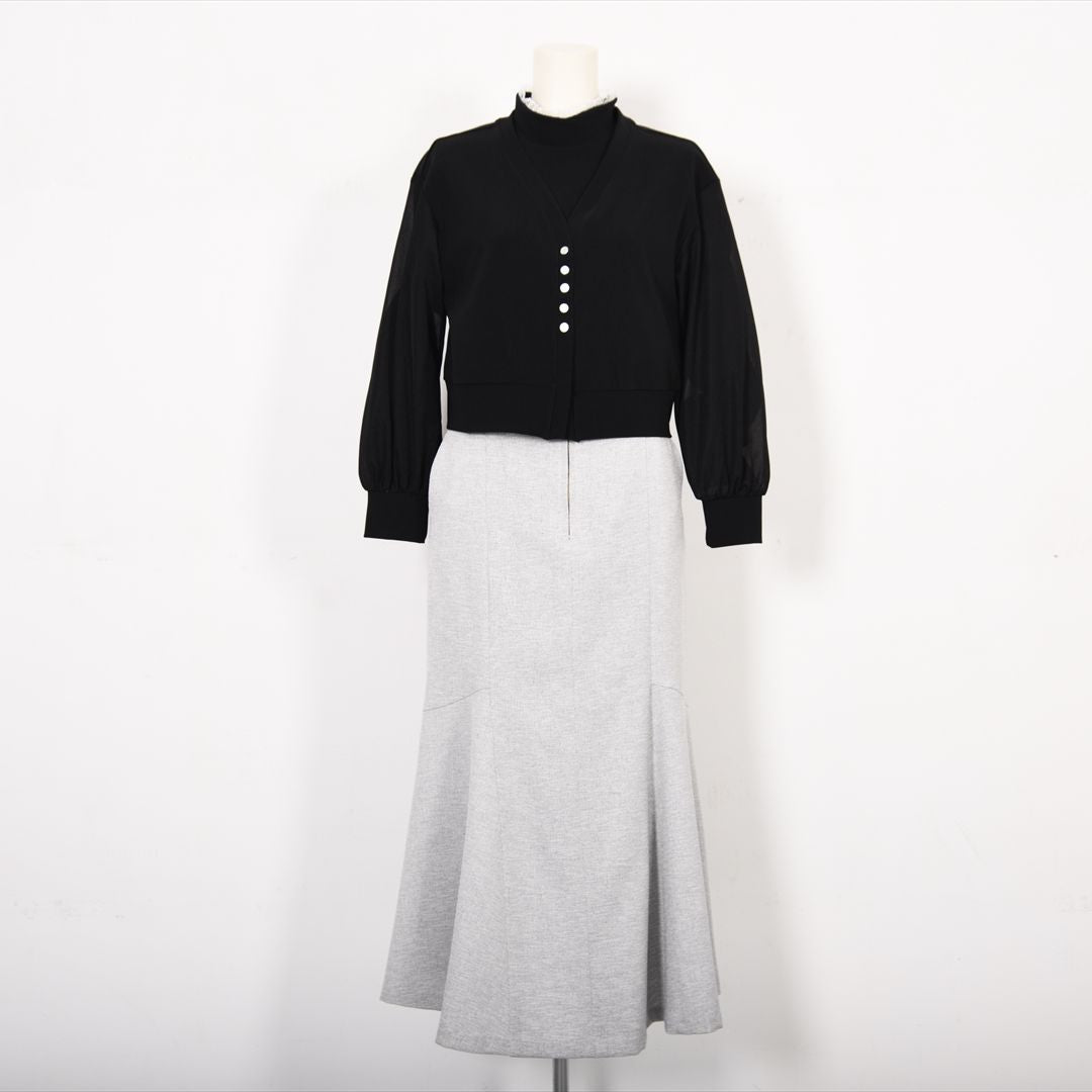 シアー袖Vネックカーディガン　Dear Princess　3051307