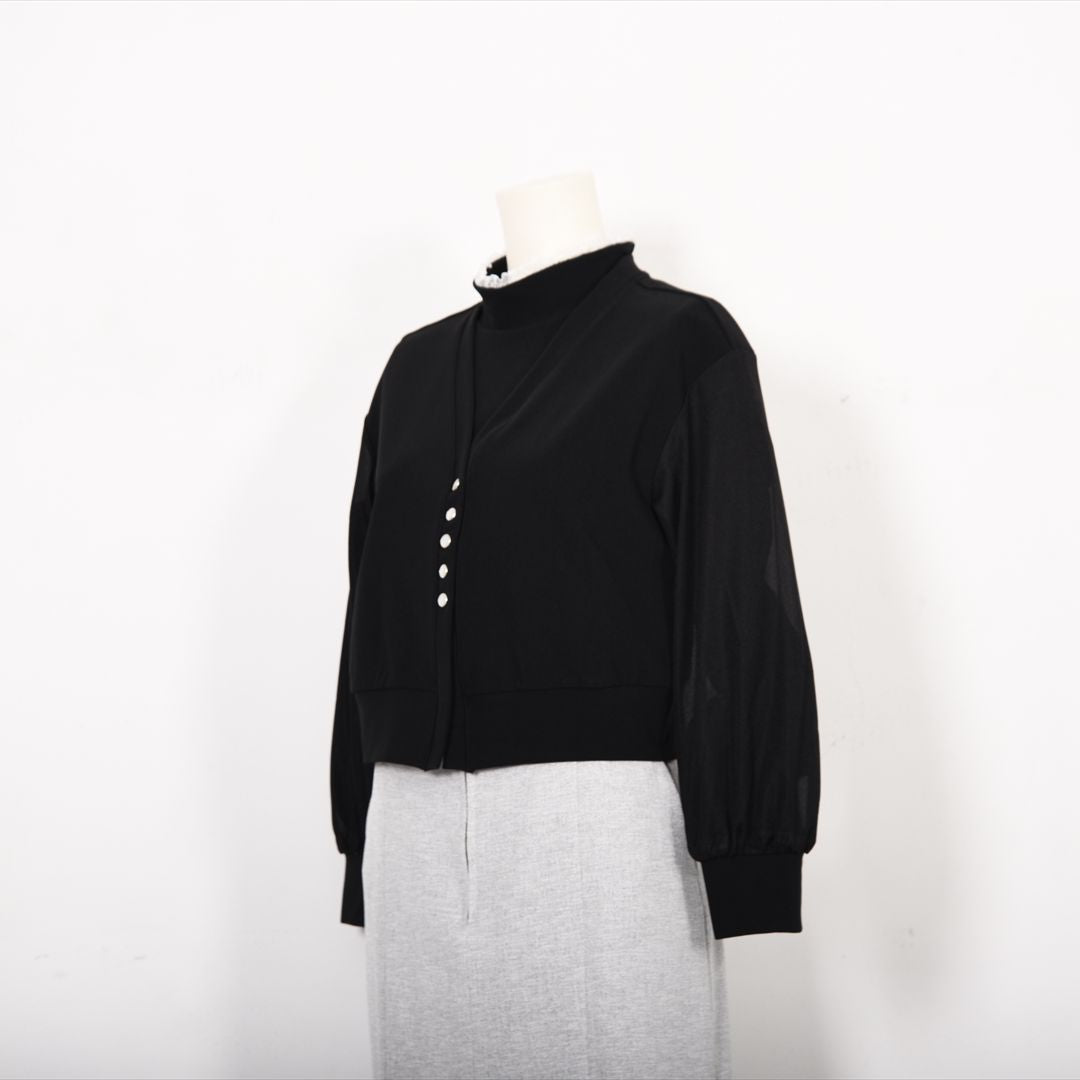 シアー袖Vネックカーディガン　Dear Princess　3051307