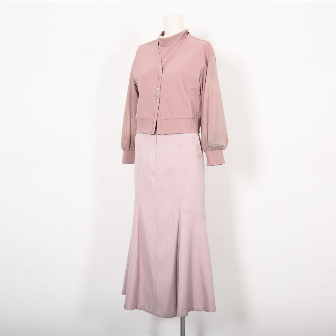 シアー袖Vネックカーディガン　Dear Princess　3051307