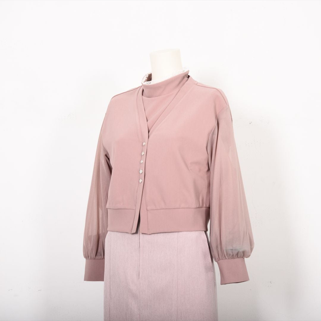 シアー袖Vネックカーディガン　Dear Princess　3051307