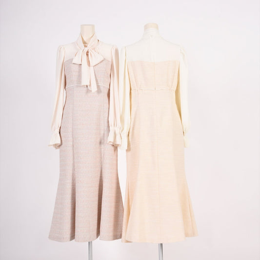 異素材ドッキング　カラーツイードワンピース　Dear Princess　3059306