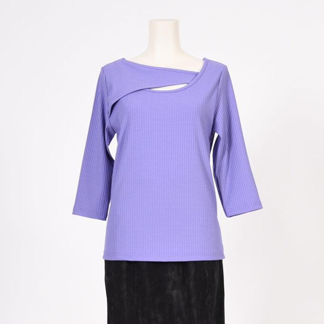メイストレッチリブ　カシュクール風カットソー　B DONNA　6052106