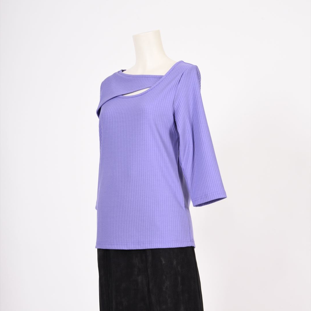 メイストレッチリブ　カシュクール風カットソー　B DONNA　6052106
