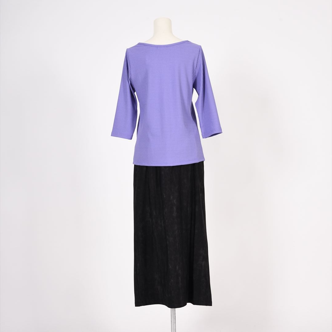 メイストレッチリブ　カシュクール風カットソー　B DONNA　6052106