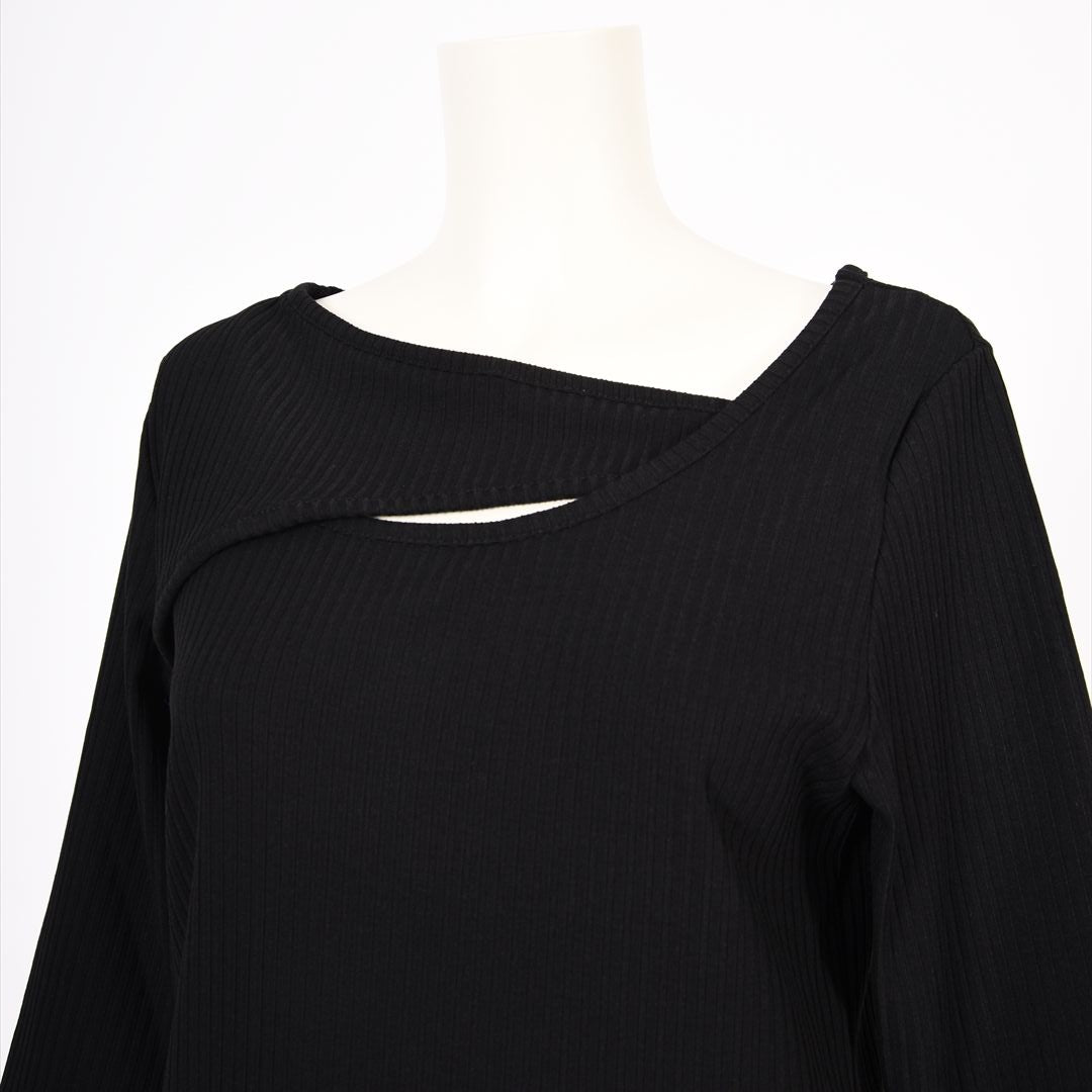 メイストレッチリブ　カシュクール風カットソー　B DONNA　6052106