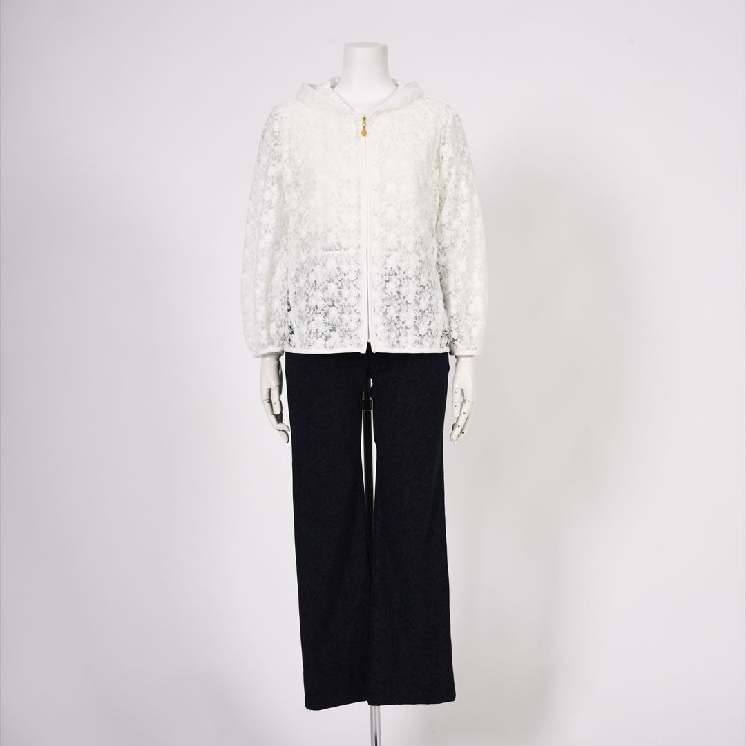 チュール×刺しゅう　フルジップパーカー　MIMO MODA　2557373