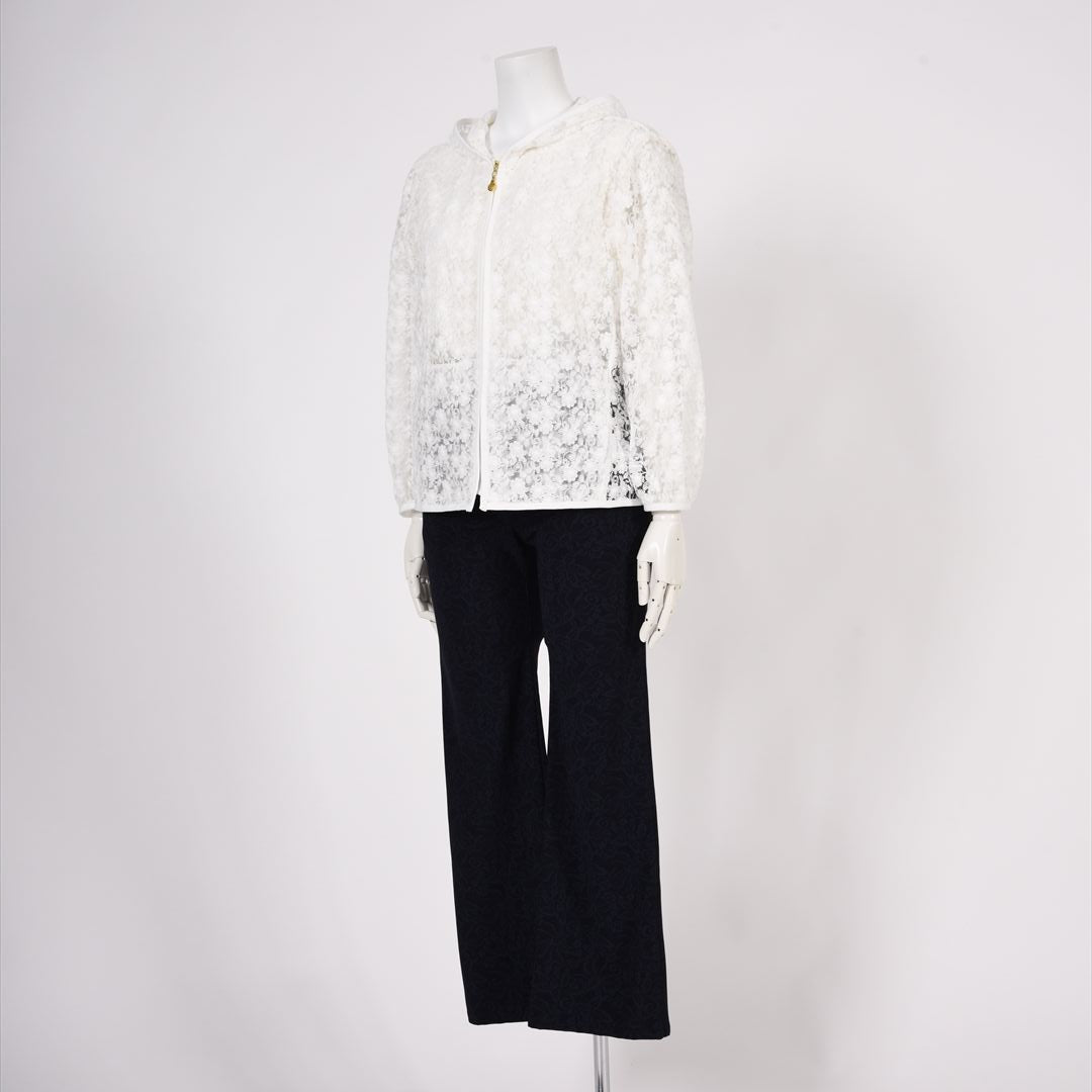 チュール×刺しゅう　フルジップパーカー　MIMO MODA　2557373