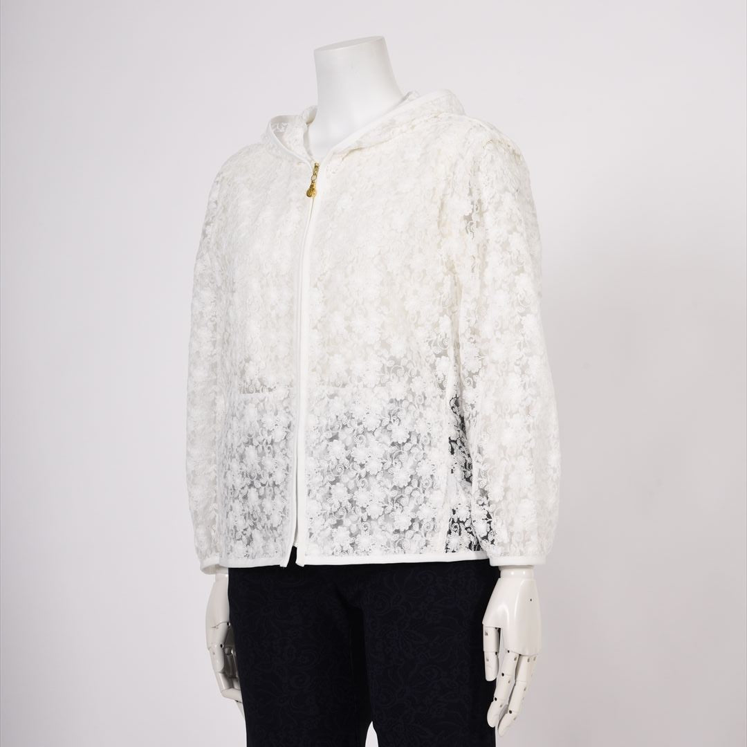 チュール×刺しゅう　フルジップパーカー　MIMO MODA　2557373