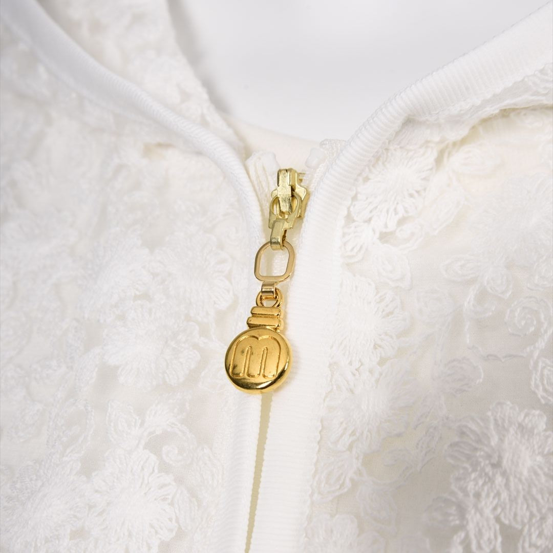 チュール×刺しゅう　フルジップパーカー　MIMO MODA　2557373