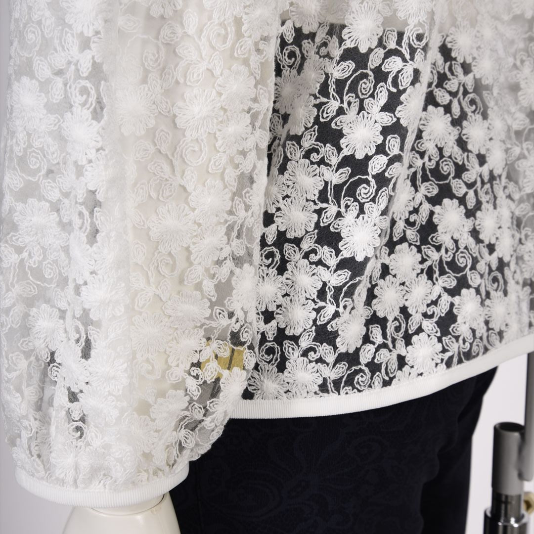 チュール×刺しゅう　フルジップパーカー　MIMO MODA　2557373