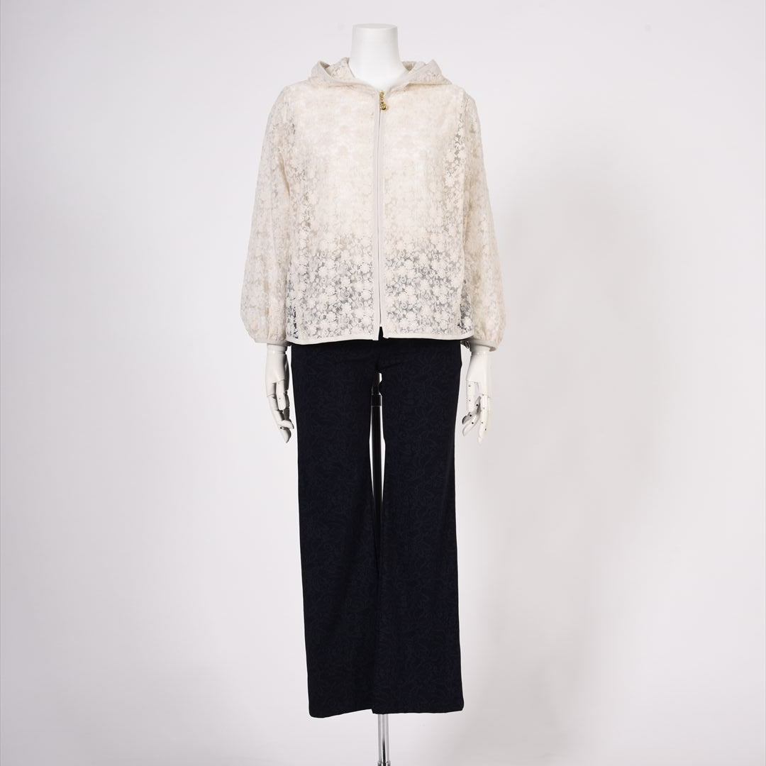 チュール×刺しゅう　フルジップパーカー　MIMO MODA　2557373