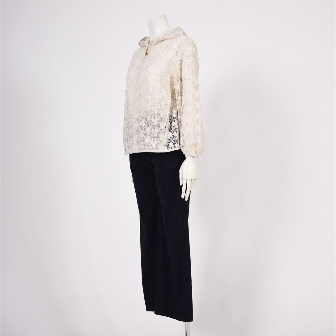 チュール×刺しゅう　フルジップパーカー　MIMO MODA　2557373