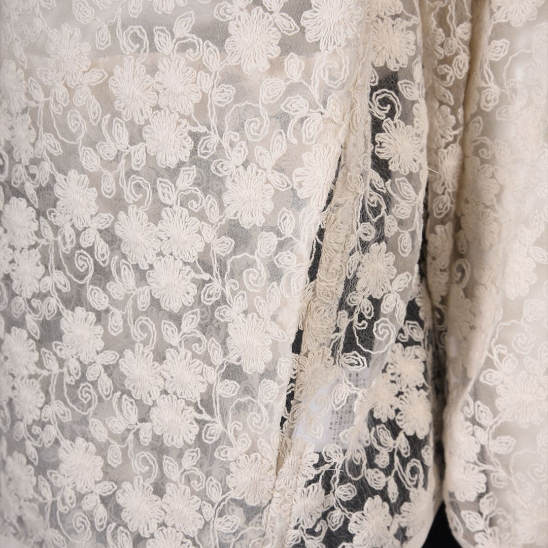 チュール×刺しゅう　フルジップパーカー　MIMO MODA　2557373