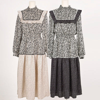 【OUTLET】シルデューサテン花柄モノトーンプリント　ワンピース　Dear Princess 3149000