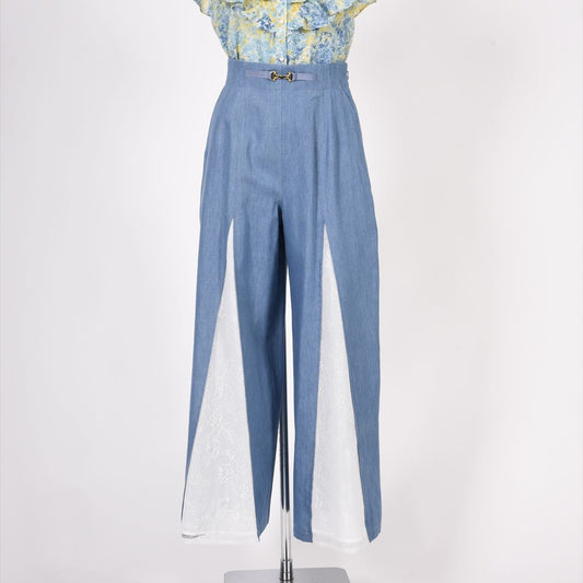 レース切替　デニムフレアパンツ　Dear Princess　3046105