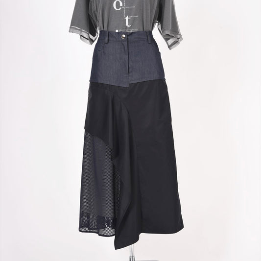 異素材使い　フレアスカート　B DONNA　6055100