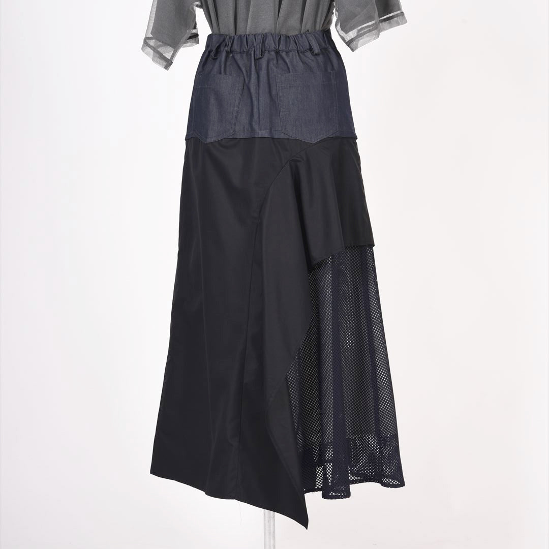 異素材使い　フレアスカート　B DONNA　6055100