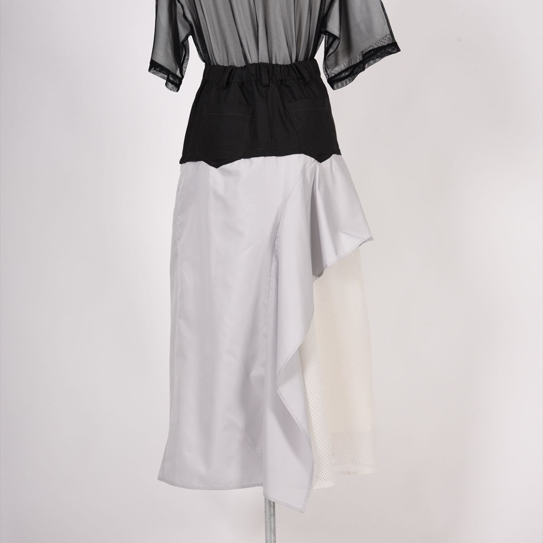 異素材使い　フレアスカート　B DONNA　6055100