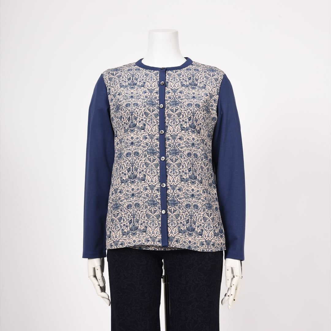 【リバティプリント】配色カーディガン　MIMO MODA　2552371