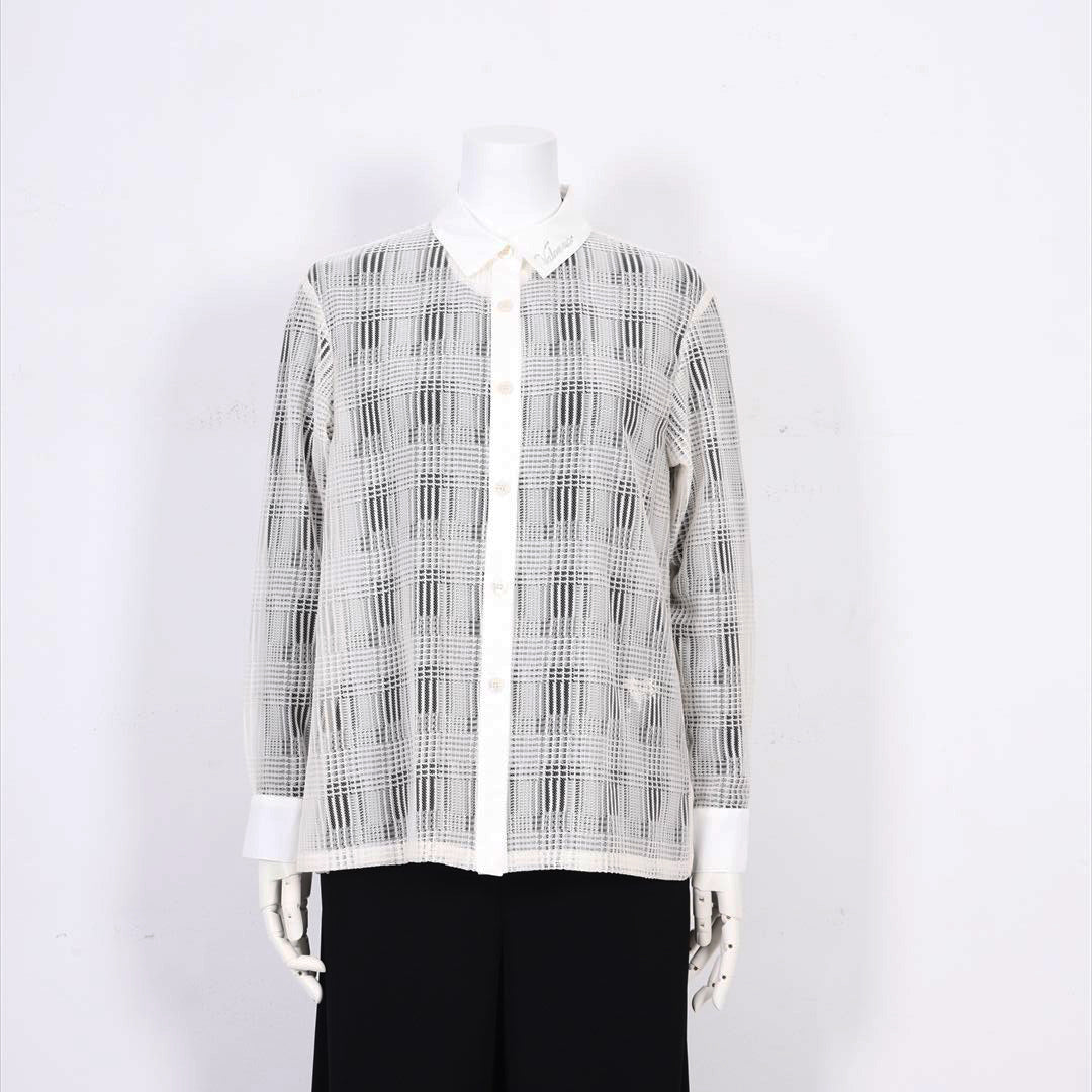 【Lサイズ】【UV・冷房対策】シアーチェック　ブラウス　VALENZA　5551601